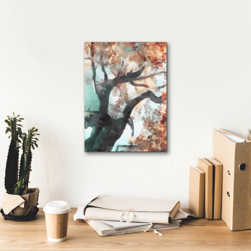 Toile épique Graffiti «Fall Tree 1» par Alonzo Saunders, 12 po x 16 po, H 16 po x l 12 po