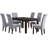 Cosmopolitan / Eastwood 7-Piece Contemporary Dining Set with Solid Hardwood Table and 6 Upholstered Chairs-783564124