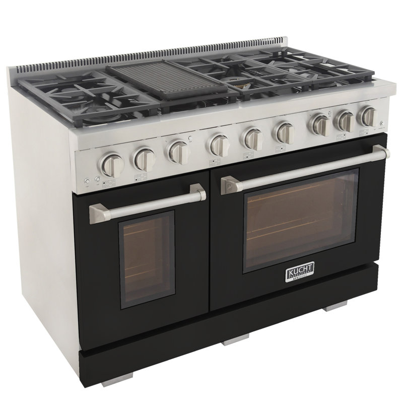 Kucht 48'' W Free Standing Range, Natural Gas, Black