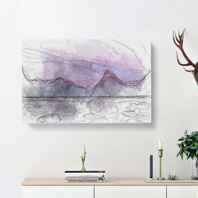 Rocks at the Milford Sound Fiord in Abstract - Wrapped Canvas Drawing - Wrapped Canvas, 40cm H x 60cm W x 3cm D