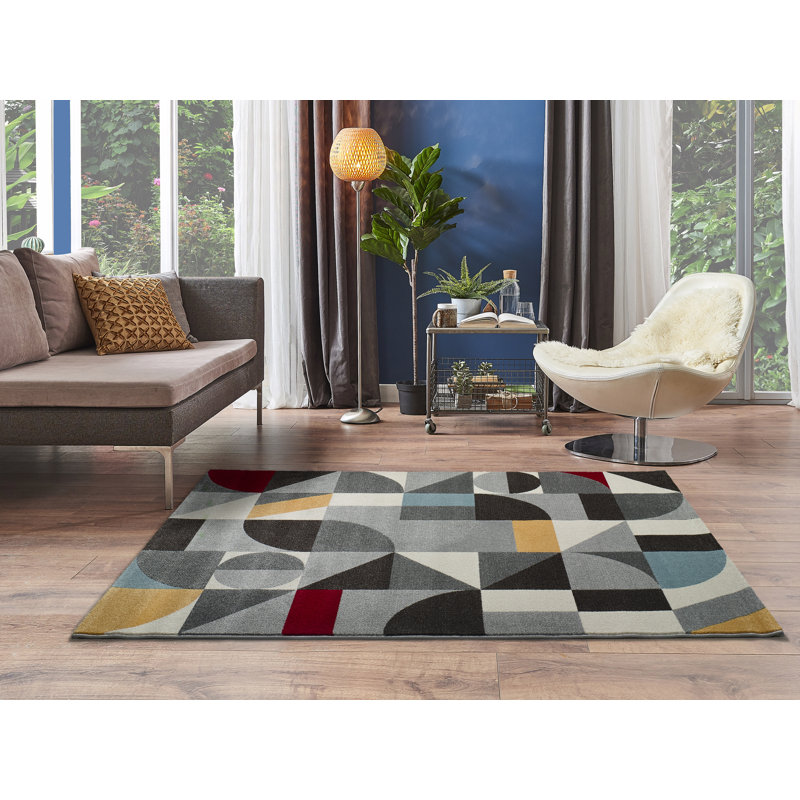 Berna Geometric Area Rug, Rectangle 133 x 190cm