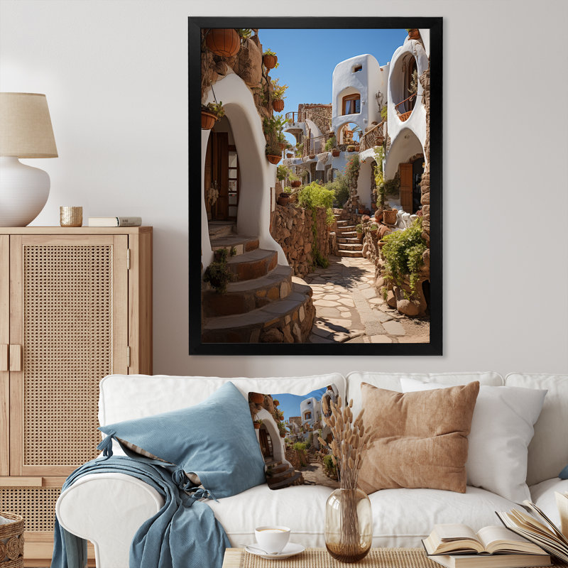 Espagne Espagne Village II - impression, Cadre photo noir, H 44 po x l 34 po x P 1,5 po