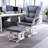 Dark Gray Microfiber Glider Chair With Ottoman And Side Pocket - Smooth Swivel Motion For Ultimate Relaxation-462323274