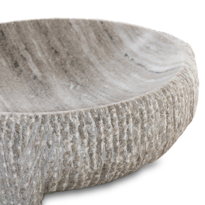 Montero Bowl, Antique White Marble