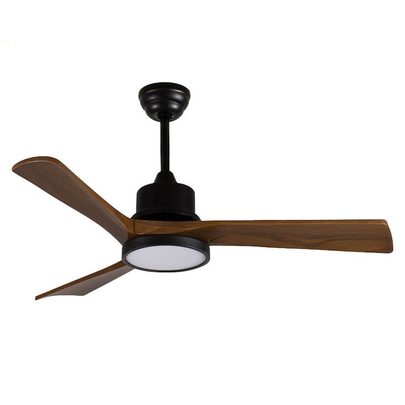 42-Inch Ceiling Fan With Light, Solid Wood Blades, 2 Downrods For Sloped Ceiling ≤15°, Quiet Reversible DC Motor, APP & Remote Control, 6 Speeds, Timer, Dimmable Full-Spectrum LED, For Bedroom