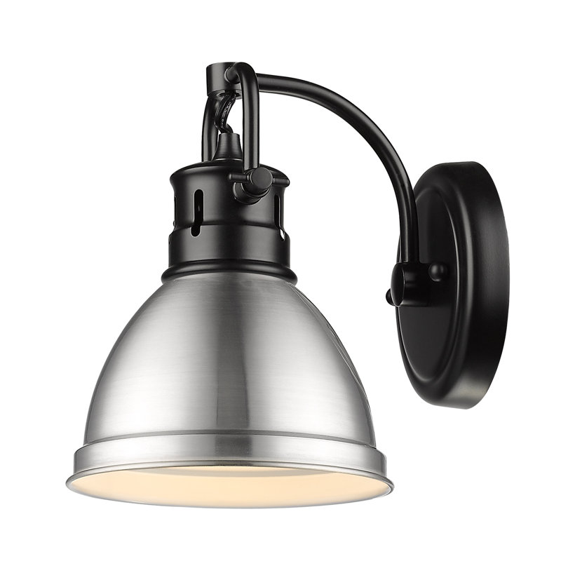 Applique murale 1 lumière pour salle de bain Calico, Noir mat, Étain