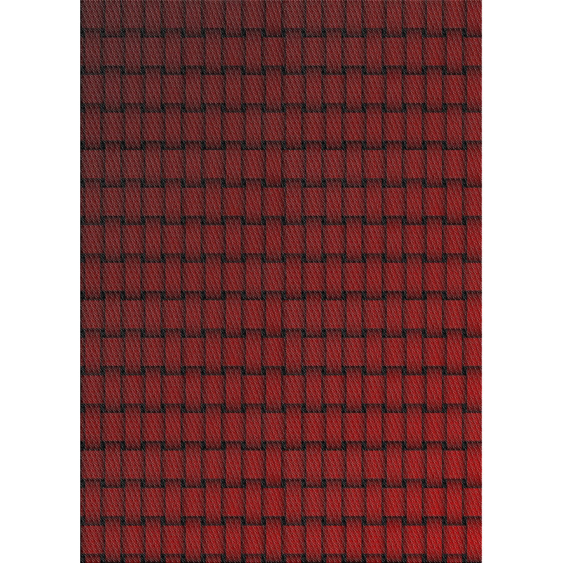 Tapis de zone rouge en laine touffeté à la main Borum