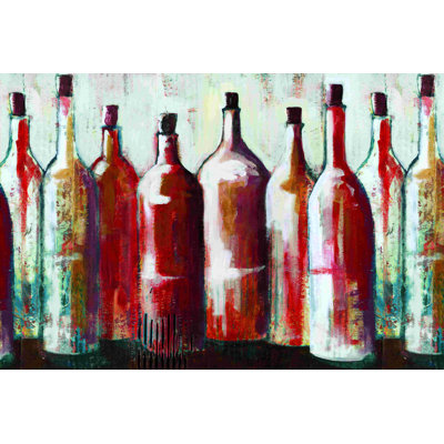 Vin dans une ligne - peinture sur toile tendue