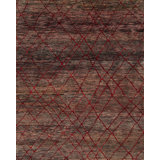 Seville Hand Knotted Area Rug in Tobacco/Red/Gray