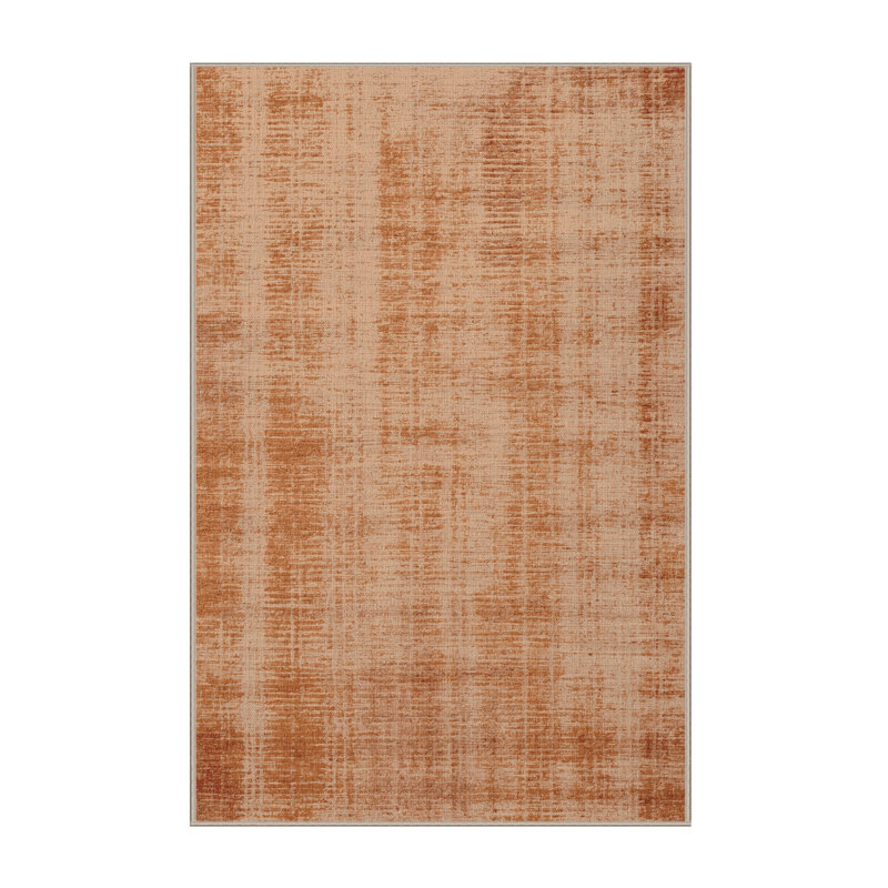 Machine Washable Abstract Brown Area Rug, Rectangle 2' x 3'