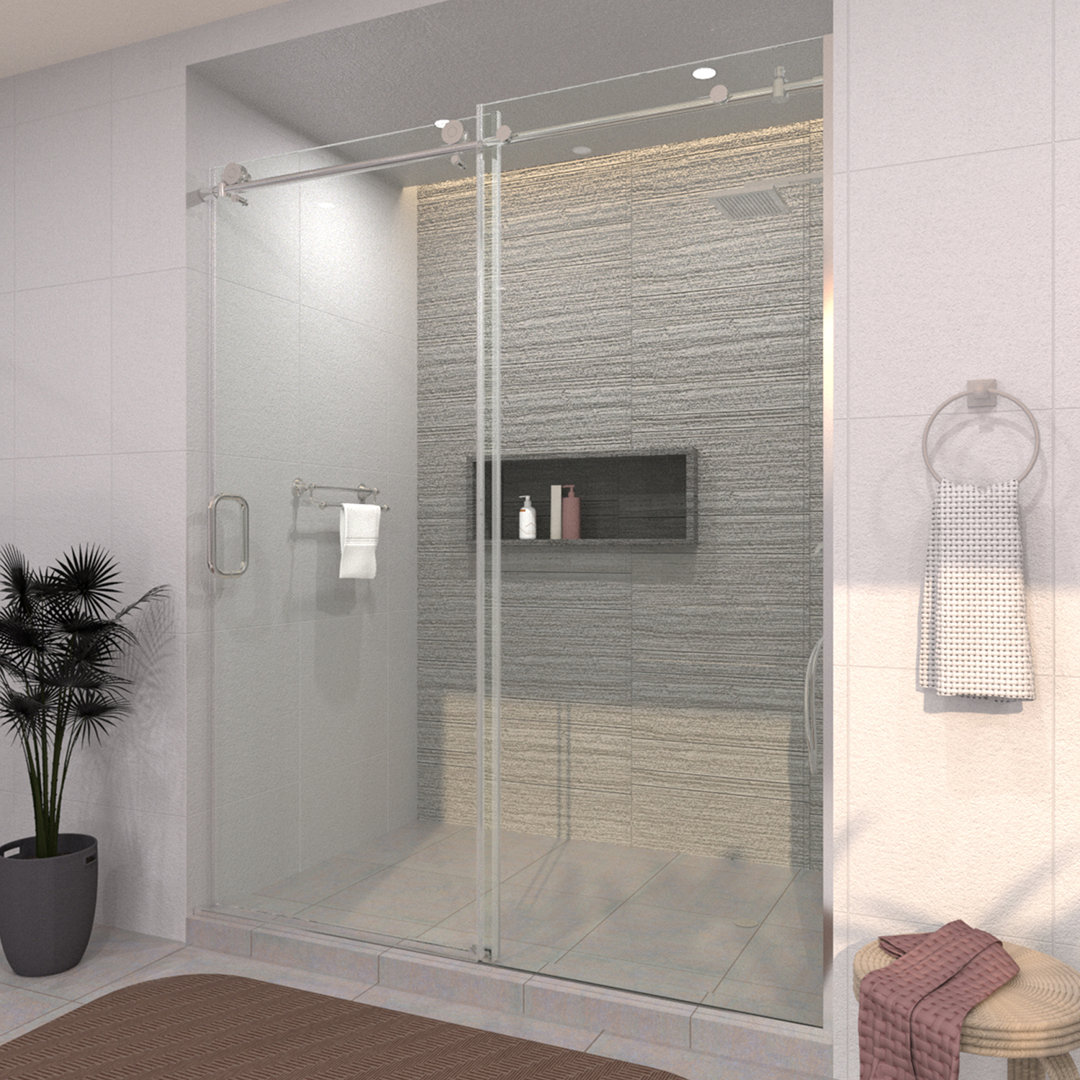 60'' - W x 76'' H Door Semi-Frameless Shower Door with Taimei