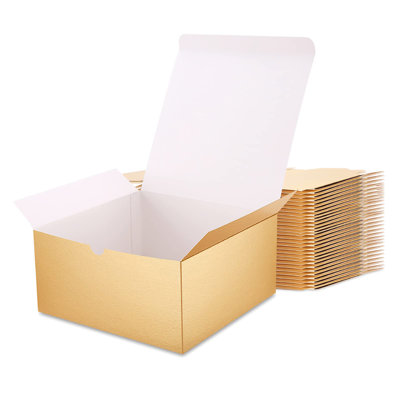 30 Gift Boxes 8X8x4 Inches Christmas Gift Boxes With Lids Boxes For Gifts Bridesmaid Proposal Boxes, Gold Gift Boxes Bulk For Light Weight Gifts, Crafting