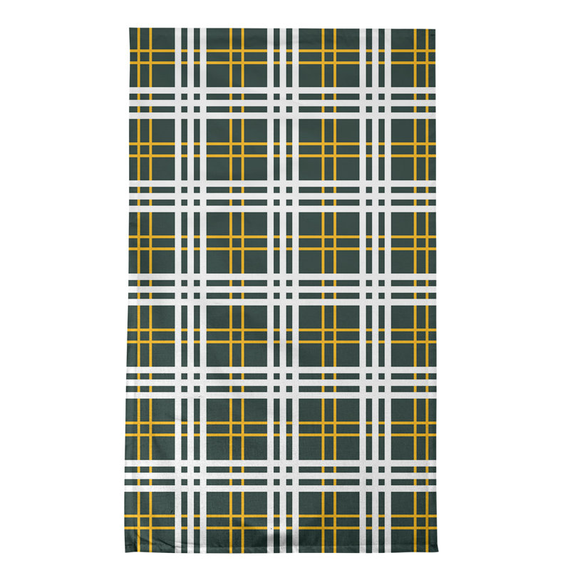 Torchon de luxe vert Bay football, Gris / blanc / jaune, Mélange de coton