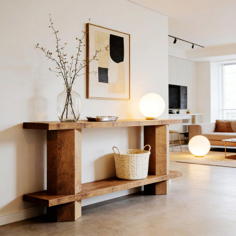2-Tier Bedside Table, Sofa Table, Console Table for Hallway
