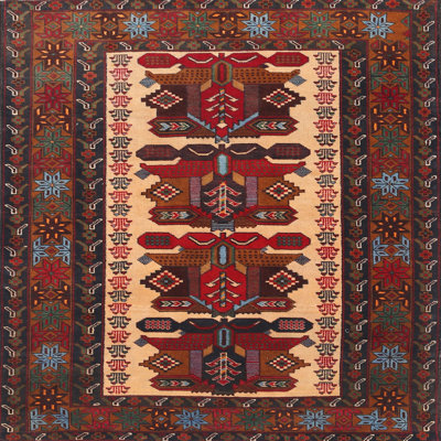 Tapis oriental oriental / noir / crème