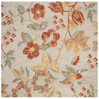 Emrick Hand Tufted Wool Floral Rug