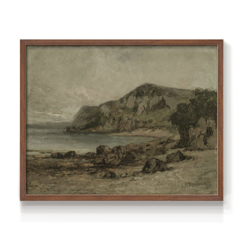 Paysages rétro-DCCV-reproduction encadrée, H 8 po x l 10 po, Noyer