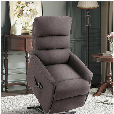 Fauteuil inclinable électrique pour personnes âgées, Fauteuil inclinable électrique avec télécommande, Poches latérales pour le salon, Brun