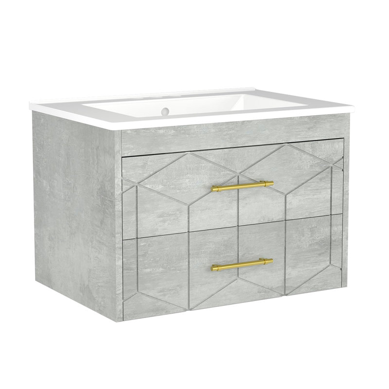Meuble-lavabo 24 po avec lavabo, Gris, 24"