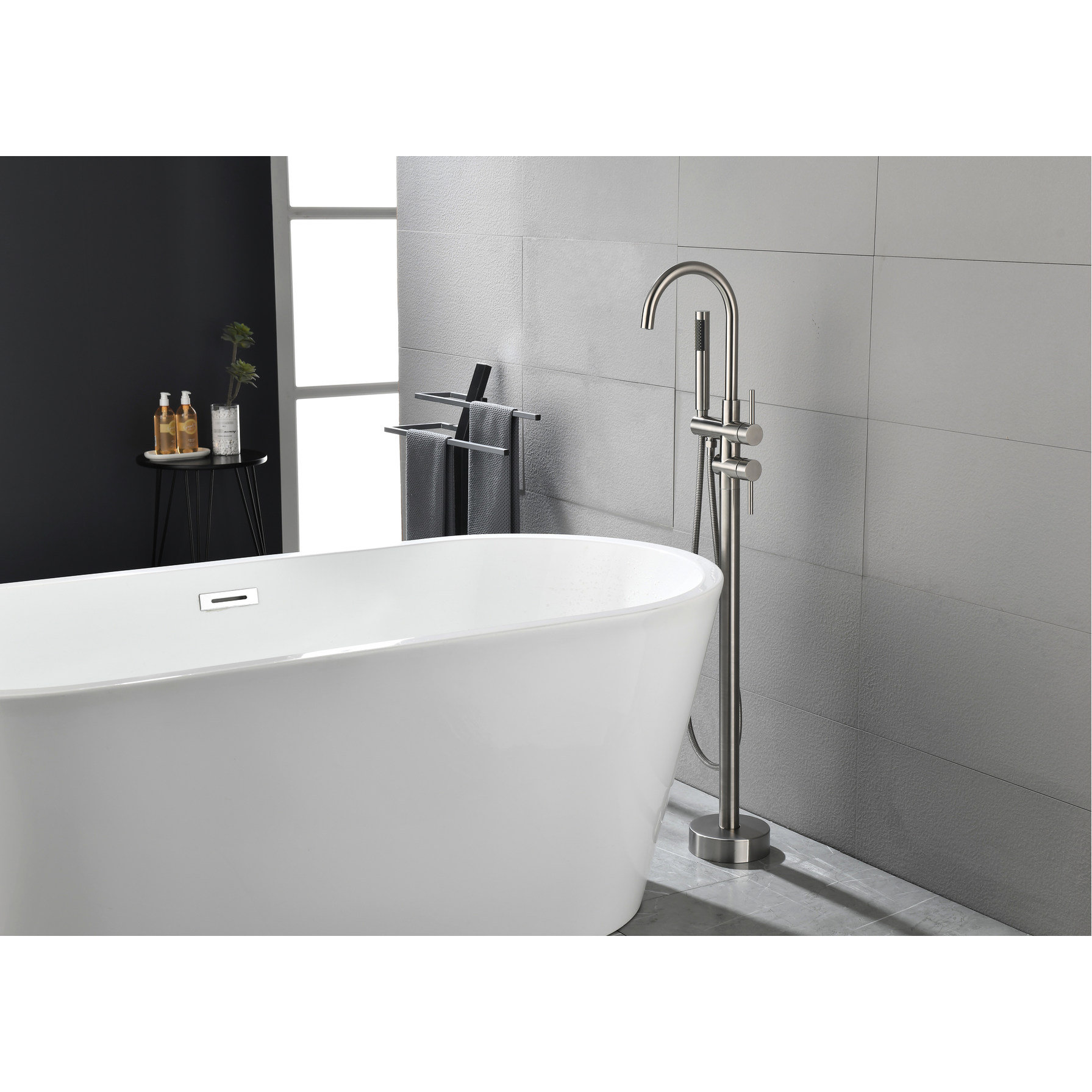 TUOXIN Rust- Tub Faucet With Construction And Handheld Shower ...