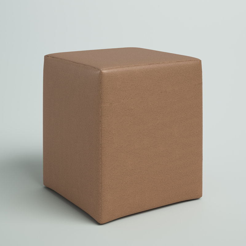 Baille Faux Leather Ottoman, Bronze Faux Leather