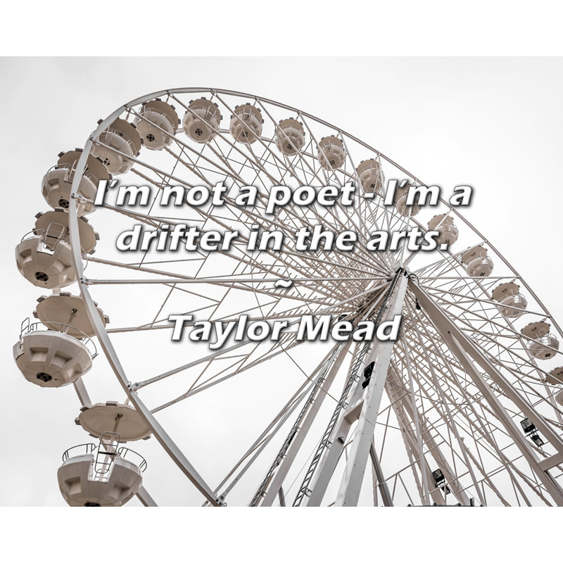 Citation de Taylor Mead: Je ne suis pas un poète - je suis un flatteur dans les arts., H 15 po x l 18 po