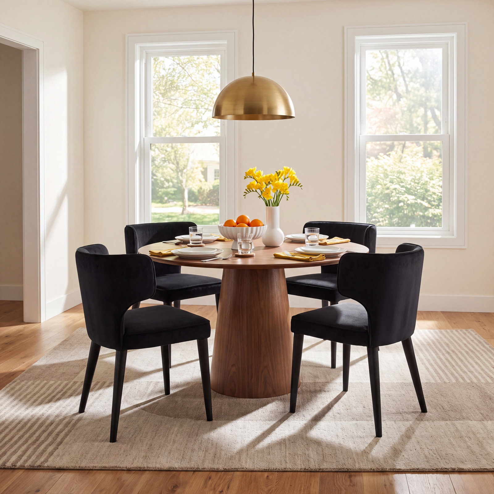 Emma Side Chair, Black Velvet