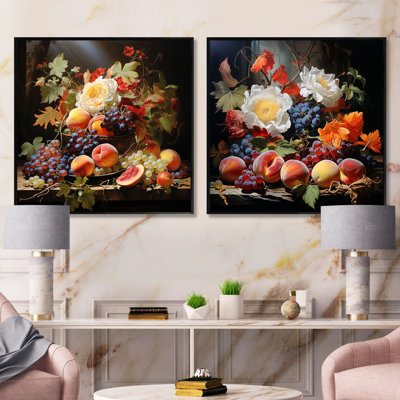 Ensemble de 2 collages de fruits symétriques Symphony