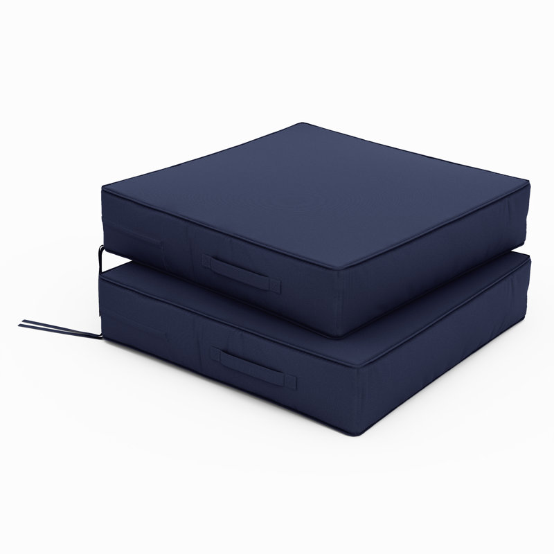 Coussins de siège d'extérieur (ensemble de 2), Marine, L 24 po x P 24 po, 5 pouces