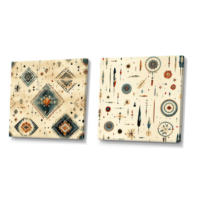 Nessa - Ensemble de 2 collages carrés à formes abstraites