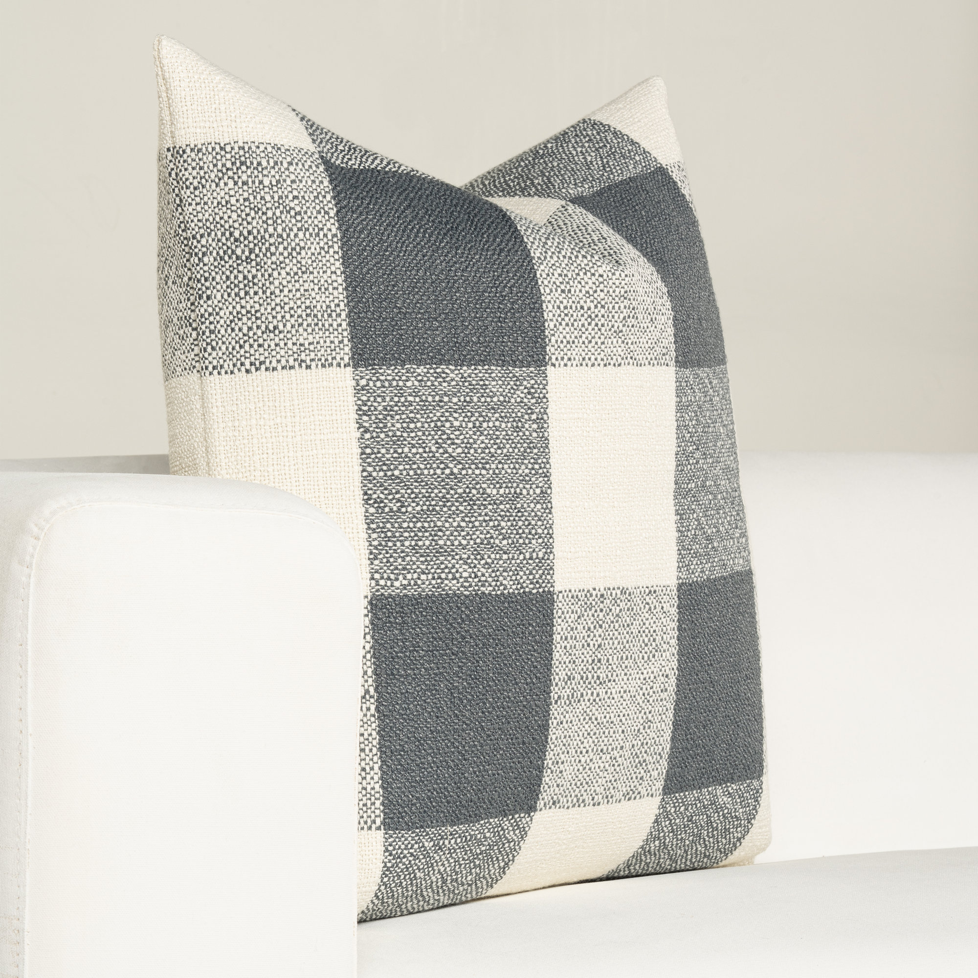 Birch Lane Cleveland Throw Pillow Throw, Square 20", Polyester, Blue Checkered