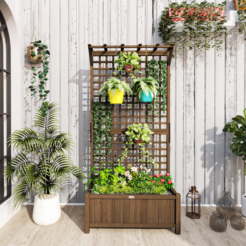Solid Wood Outdoor Raised Garden Bed