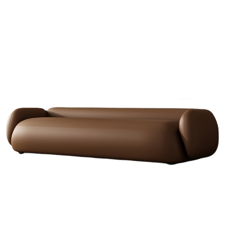 Banc rembourré en cuir Modern Minimalist, H 18,89 po x l 78,74 po x P 19,68 po, Brun