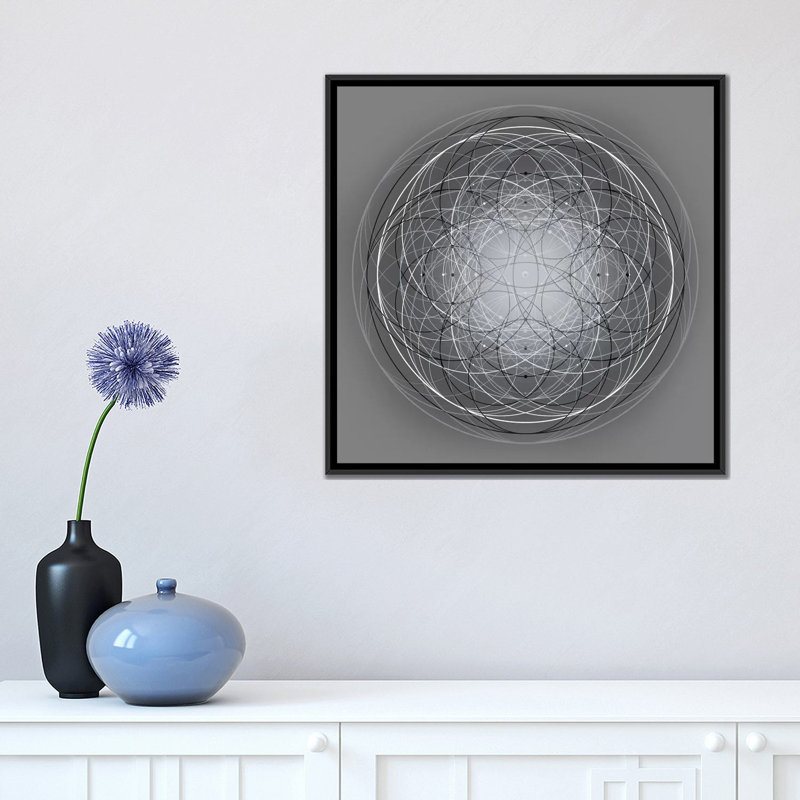 « positive energy v », reproduction d’impression sur toile tendue, H 18 po x l 18 po x P 1,5 po, Toile avec cadre noir