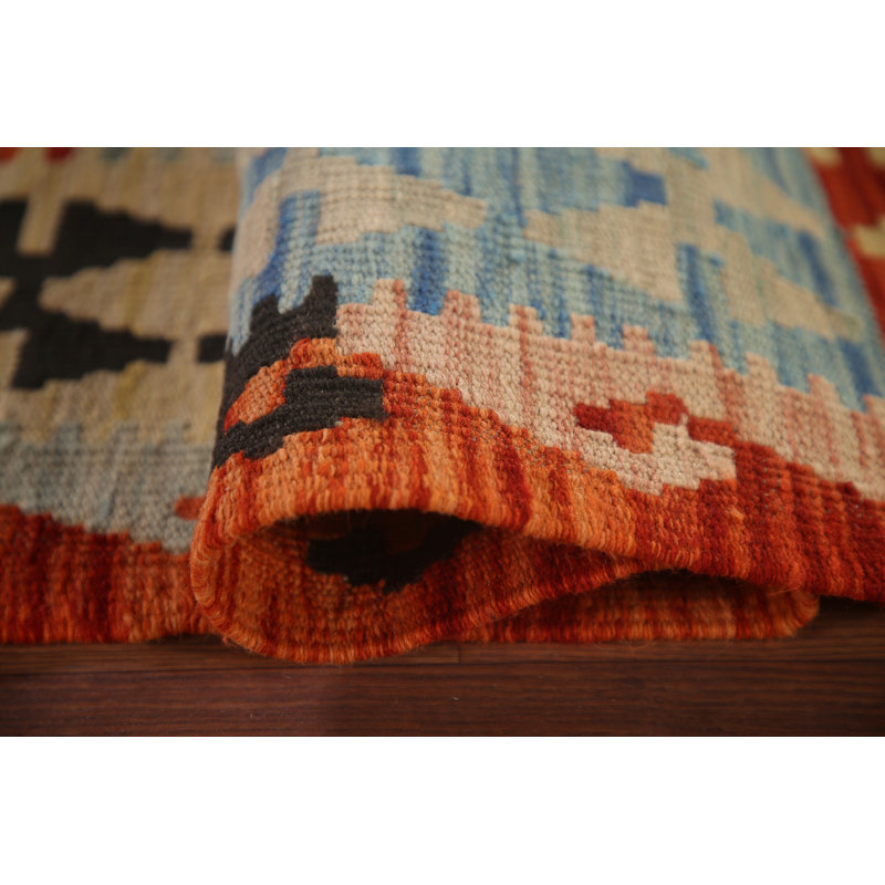 Kilim Reversible Wool Runner Rug 3x13