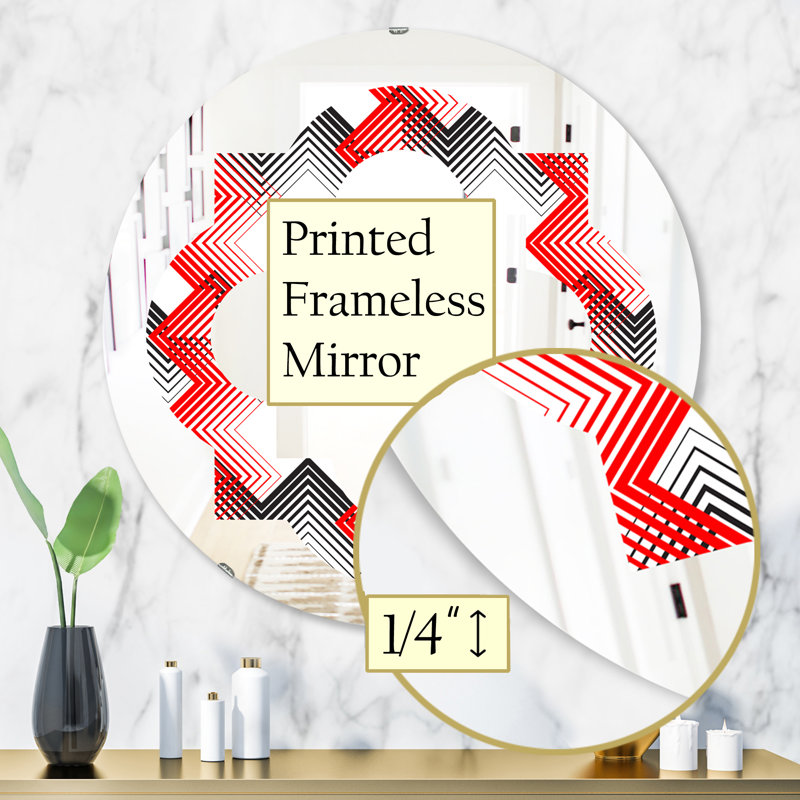 Miroir mural éclectique quadrilobe, H 31,5 po x l po