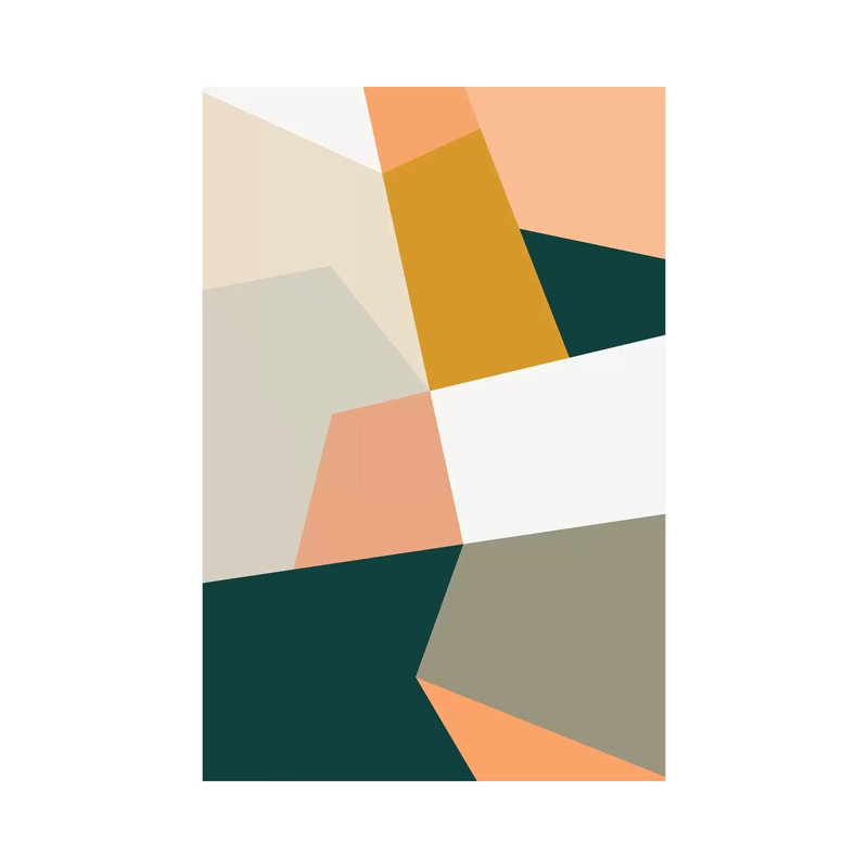 Abstract Geometric XXVII Green - Print on Canvas, Wrapped Canvas, 101.6 cm H x 66.04 cm W x 1.91 cm D