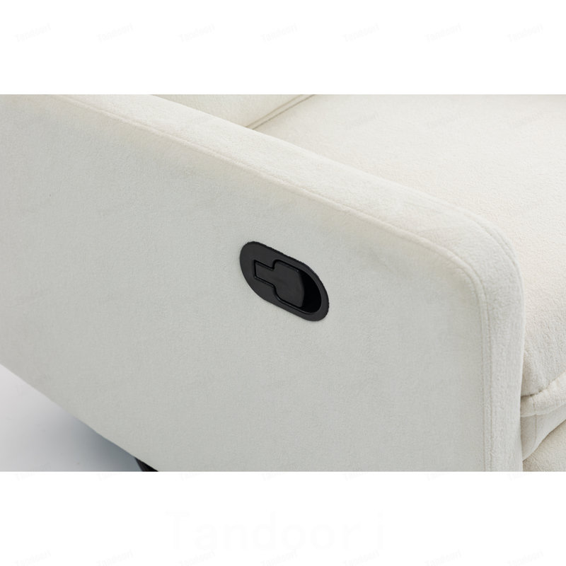 Fauteuil court en peluche, Blanc