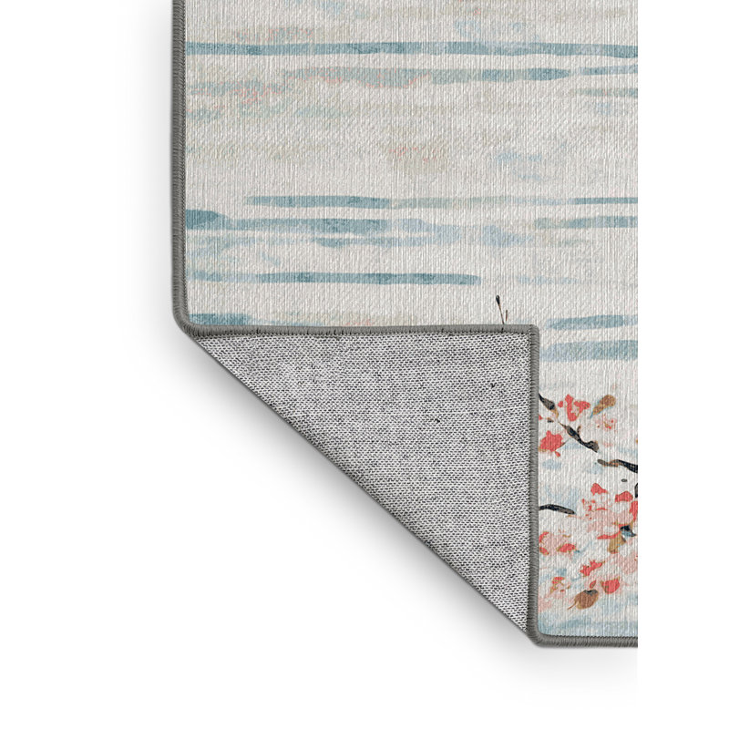Tapis gris lavable à la machine, Carré 7 pi