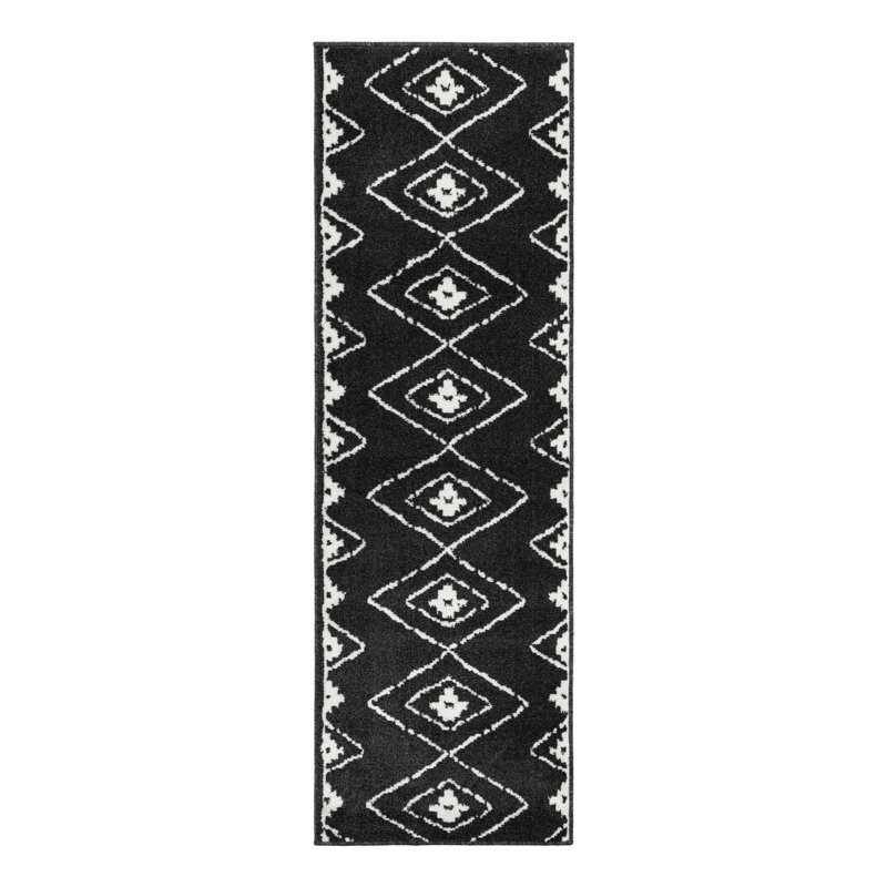 Latitude Run® Vefsna Nikolis Rug Black, Runner 2' x 6'1"