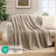 Jeté pour canapé, lit, canapé - couverture ultra douce et légère à rayures 280 g / m², couverture jacquard nervurée 3D, jets pelucheux et confortables, chaud et respirant-111986101