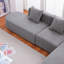 Canapé modulaire en forme de L avec siège courbé orienté vers la droite - Confort moderne de style bouclé gris (faisant face à la droite)
