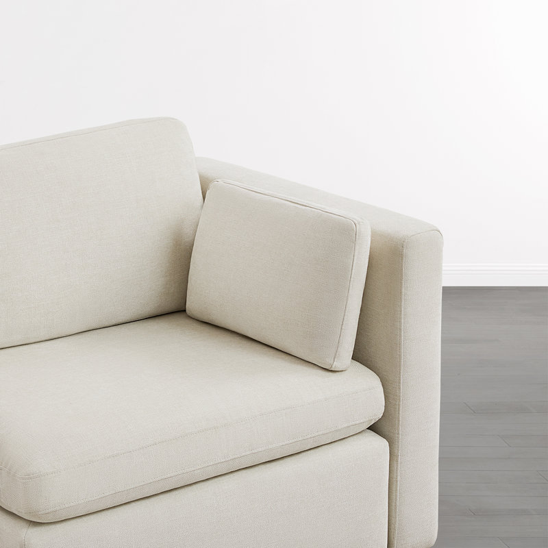 Canapé modulaire rembourré 5 pièces Winfree, Ivoire ivoire