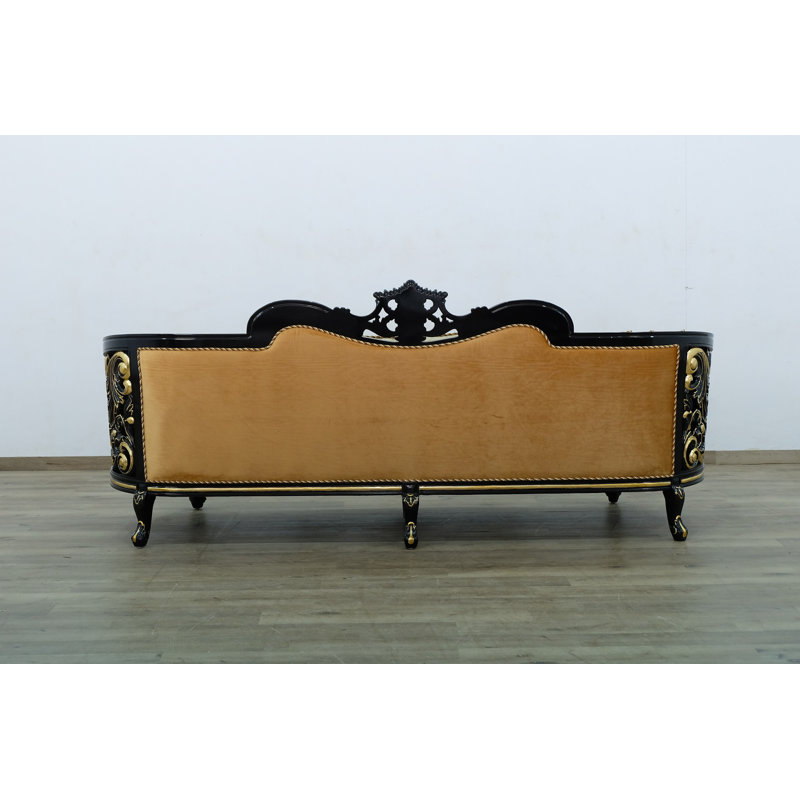 Sofa, Black/Gold/Brown