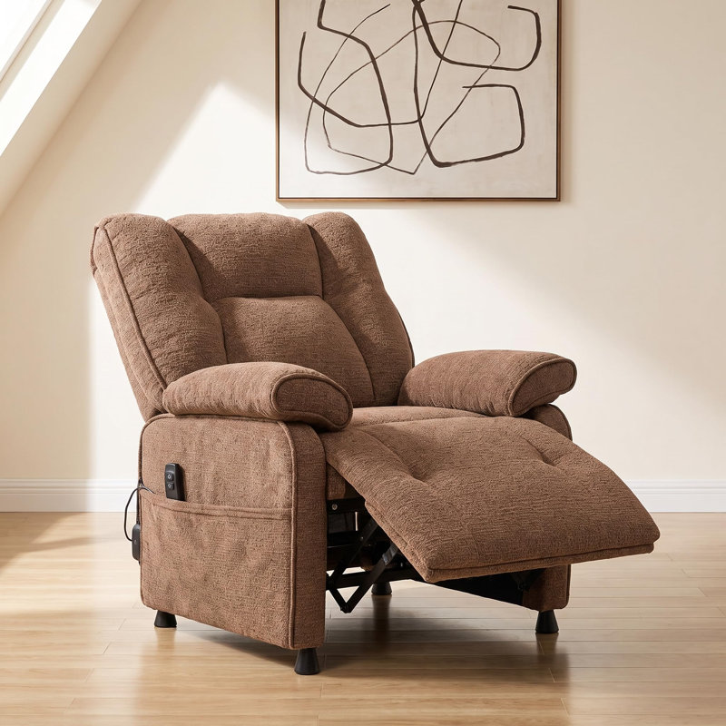 Fauteuil inclinable électrique, ajustement de 90 ° à 160 ° avec télécommande, brun, Brun