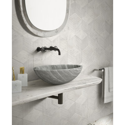 Green Natural Marble Bathroom Vessel Sink