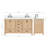 Cambridge 61'' Solid Wood Double Bathroom Vanity in Oak, with 1.5'' Pure White Quartz Top, Center, Rectangle Sink-1711233675-1685845761