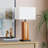 Dimmable Table Lamp with Led Nightlight, Square Wood Grain Bedside Lamp Set of 2