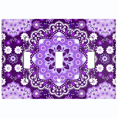 Patterned 3 - Gang Toggle Light Switch Standard Wall Plate