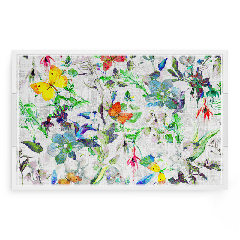 Garden Fantasia Acrylic Rectangle Decorative Tray, 22"W x 14.5"D x 2”H